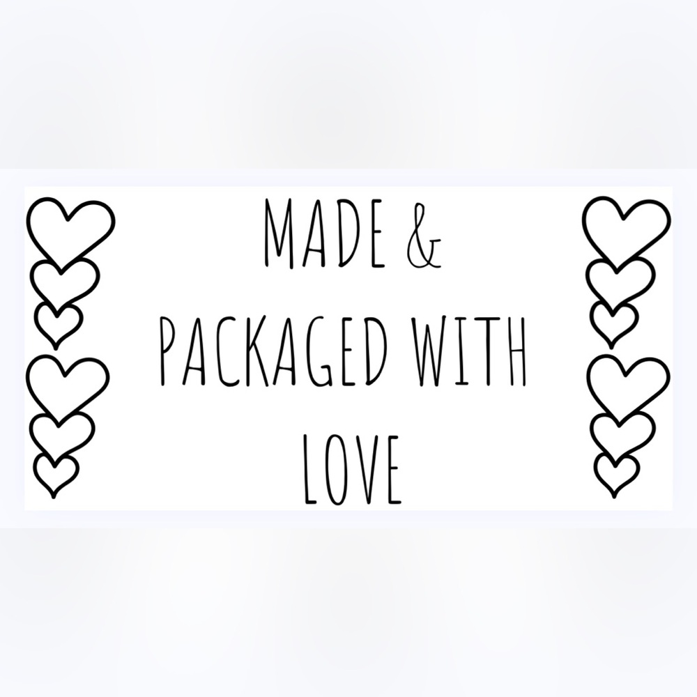 30 STICKERS - 2” x 1” - MADE & PACKAGED WITH ‘LOVE’
